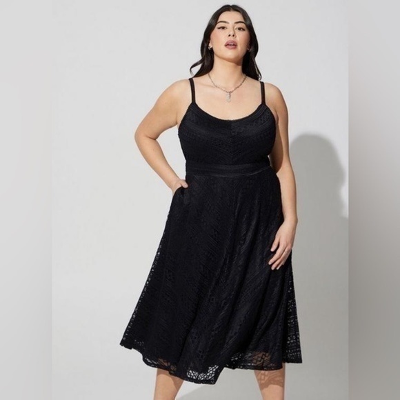 Torrid Midi Lace Skater Dress - Picture 1 of 10